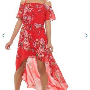 Lily Rose off the shoulder high-low dress